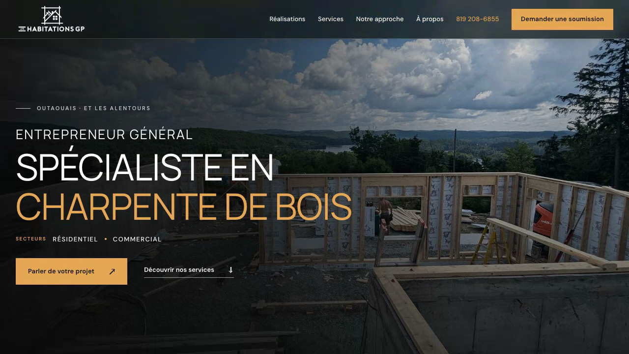 Aperçu du site Les Habitations GP